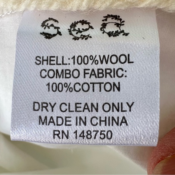 Sea New York Leni WOOL Fisherman Cable Knit Sweater Combo in Cream Size LARGE - Picture 10 of 14